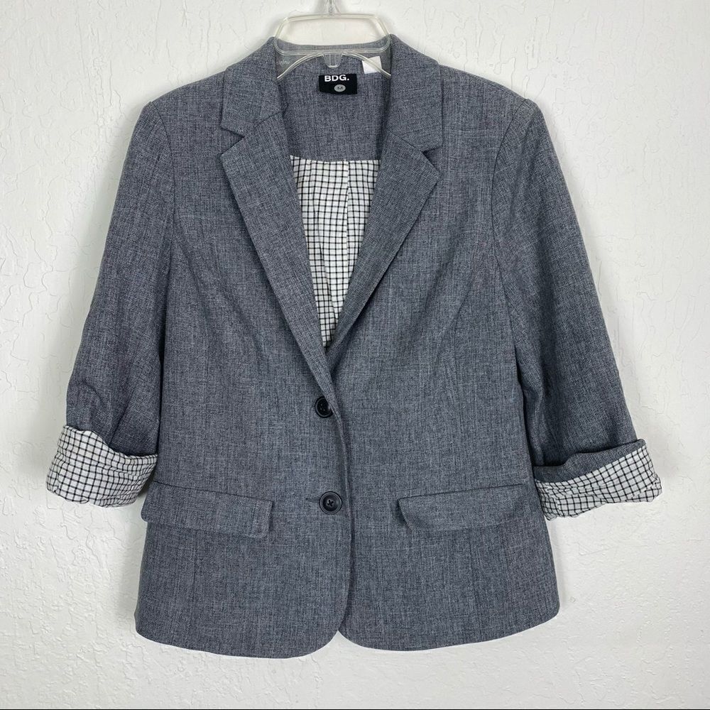 BDG Grey Double Button Blazer Jacket - Picture 3 of 5